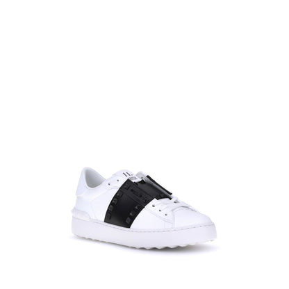 Valentino Garavani Weiße Low-Top-Sneaker aus Kalbsleder Bos Taurus