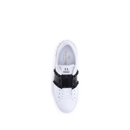 Valentino Garavani Weiße Low-Top-Sneaker aus Kalbsleder Bos Taurus
