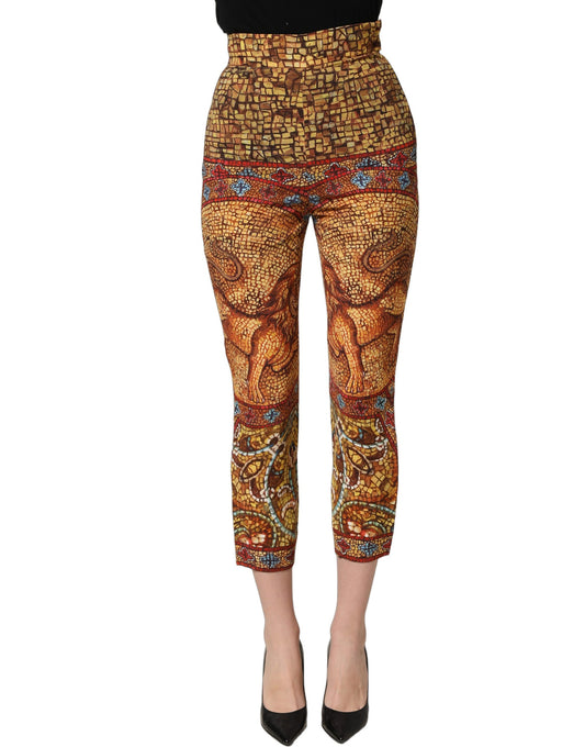 Dolce & Gabbana Cropped-Hose mit Mosaik-Print aus Viskose