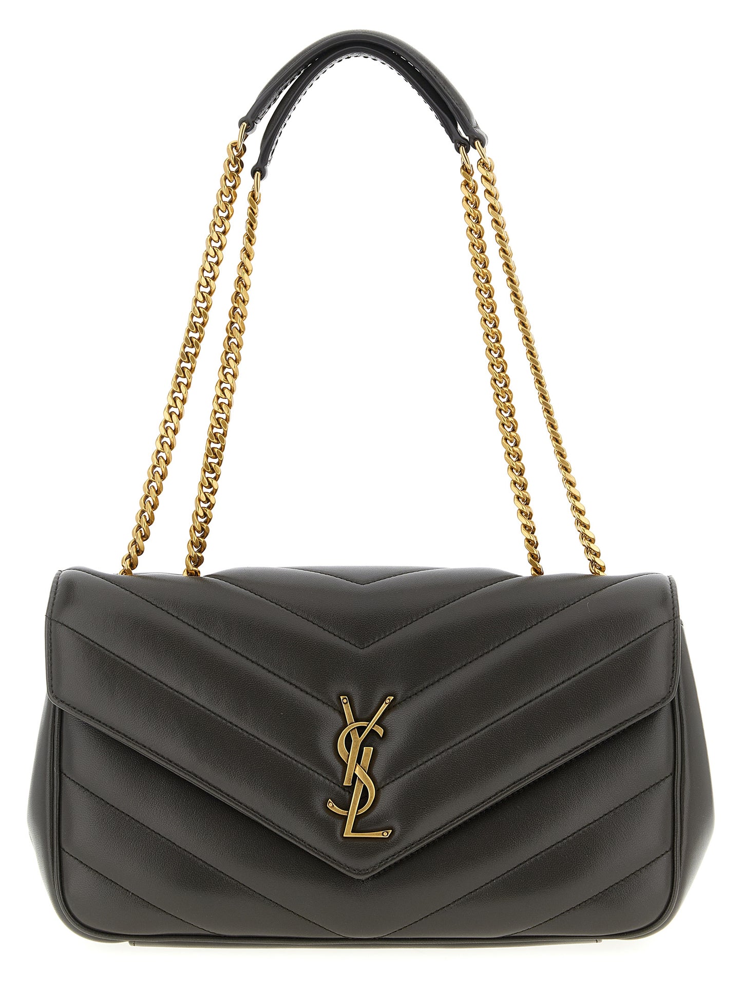 Saint Laurent Schultertasche aus braunem Lammleder