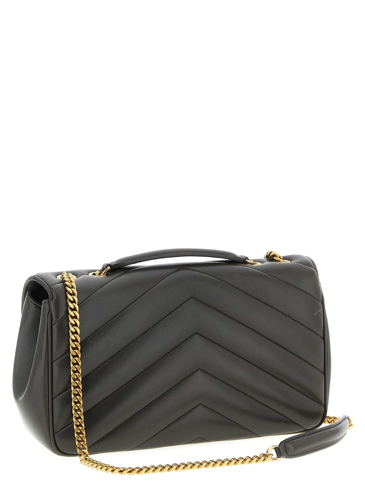 Saint Laurent Schultertasche aus braunem Lammleder