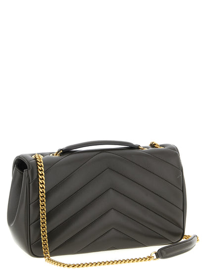 Saint Laurent Schultertasche aus braunem Lammleder