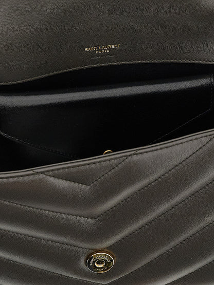 Saint Laurent Schultertasche aus braunem Lammleder