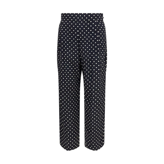 Valentino Garavani Schwarze Seiden-Cropped-Hose