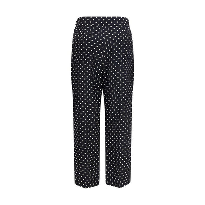 Valentino Schwarze Seiden-Cropped-Hose