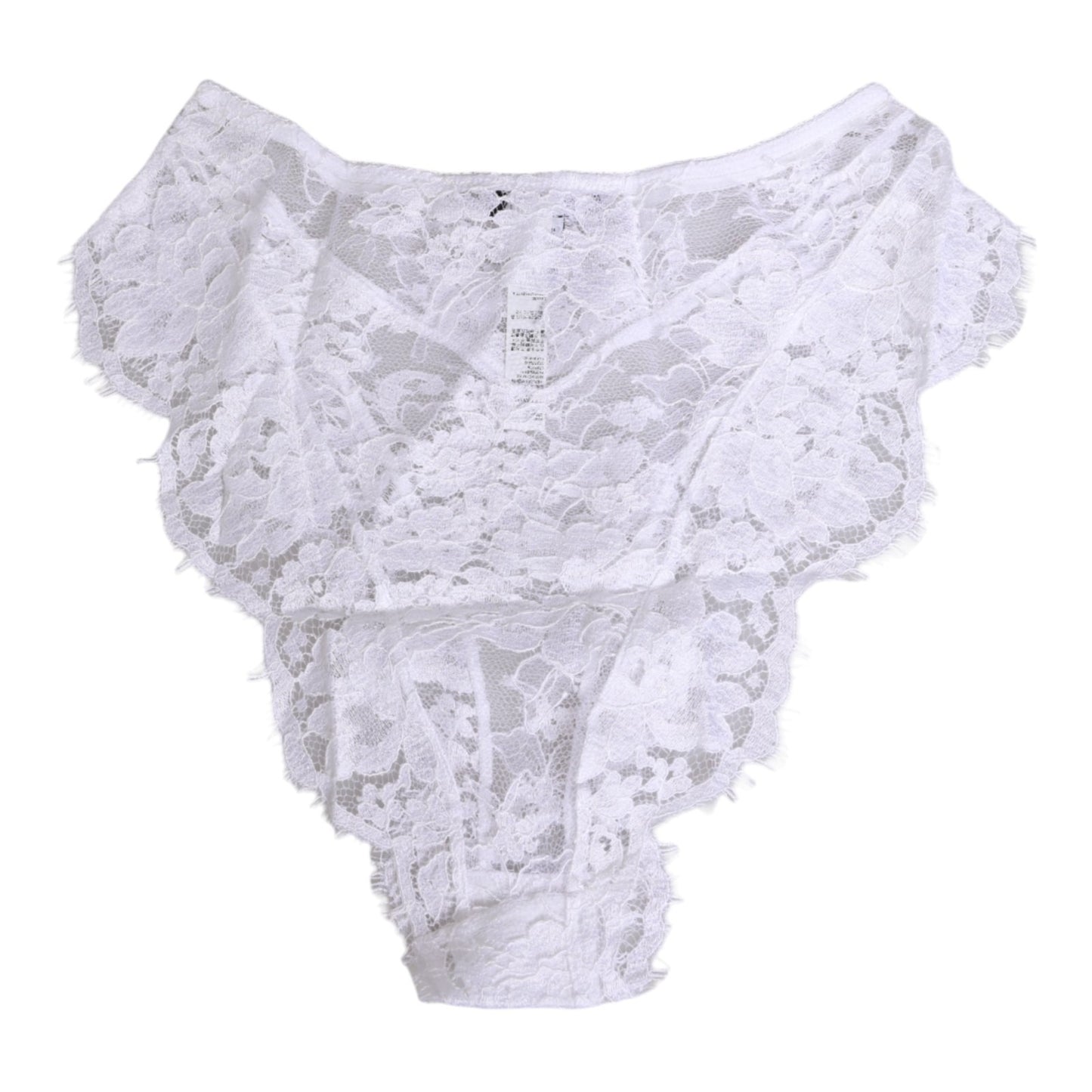 Dolce & Gabbana Weiße Panty mit floraler Spitze, tiefem Bund