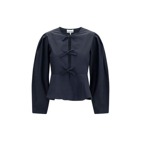 Ganni Schwarze Baumwollbluse