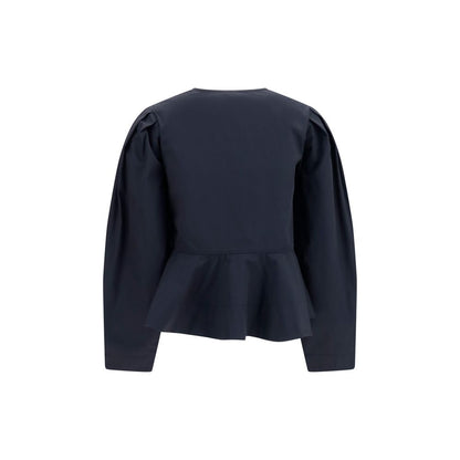 Ganni Schwarze Baumwollbluse