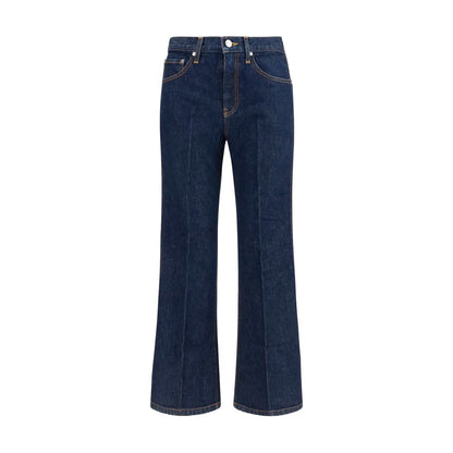 Khaite Blaue Baumwoll-Jeans mit ausgestelltem Bein