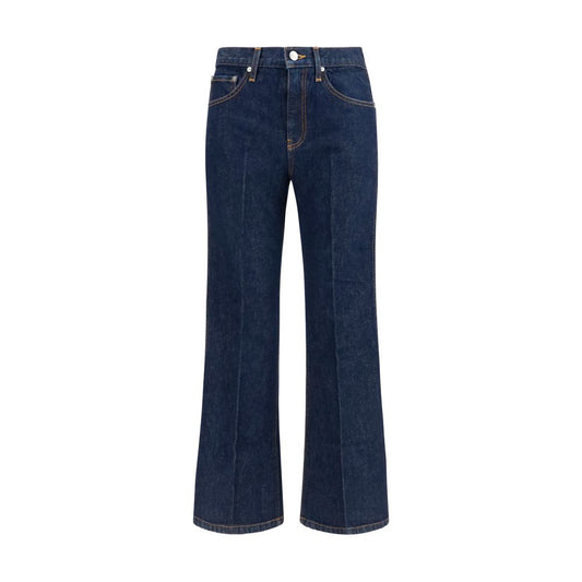Khaite Blaue Baumwoll-Jeans mit ausgestelltem Bein