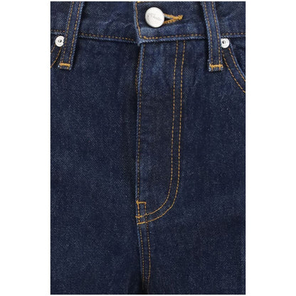 Khaite Blaue Baumwoll-Jeans mit ausgestelltem Bein