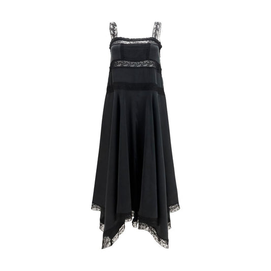 Ganni Schwarzes Seiden-Cocktailkleid