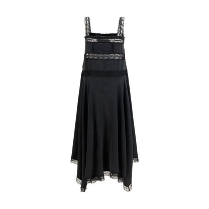 Ganni Schwarzes Seiden-Cocktailkleid