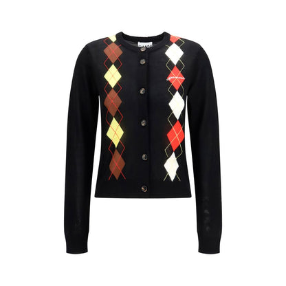 Ganni Schwarzer Baumwollcardigan