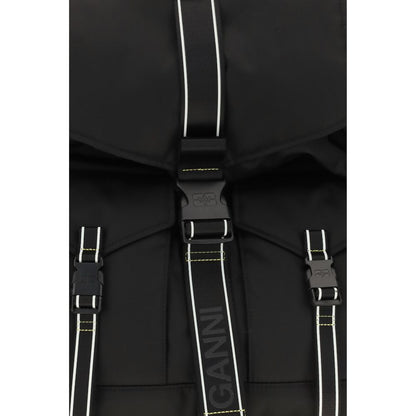 Ganni Schwarzer Rucksack aus recyceltem Polyamid