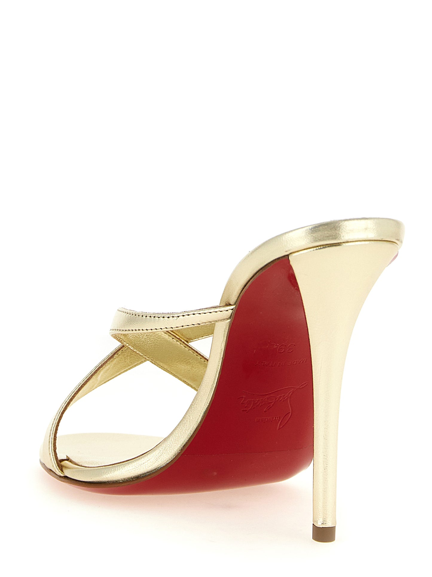Christian Louboutin Stiletto-Sandalen aus Lammleder in Gold