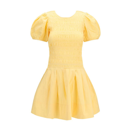 Ganni Zweifarbige Baumwoll-Freizeitkleid