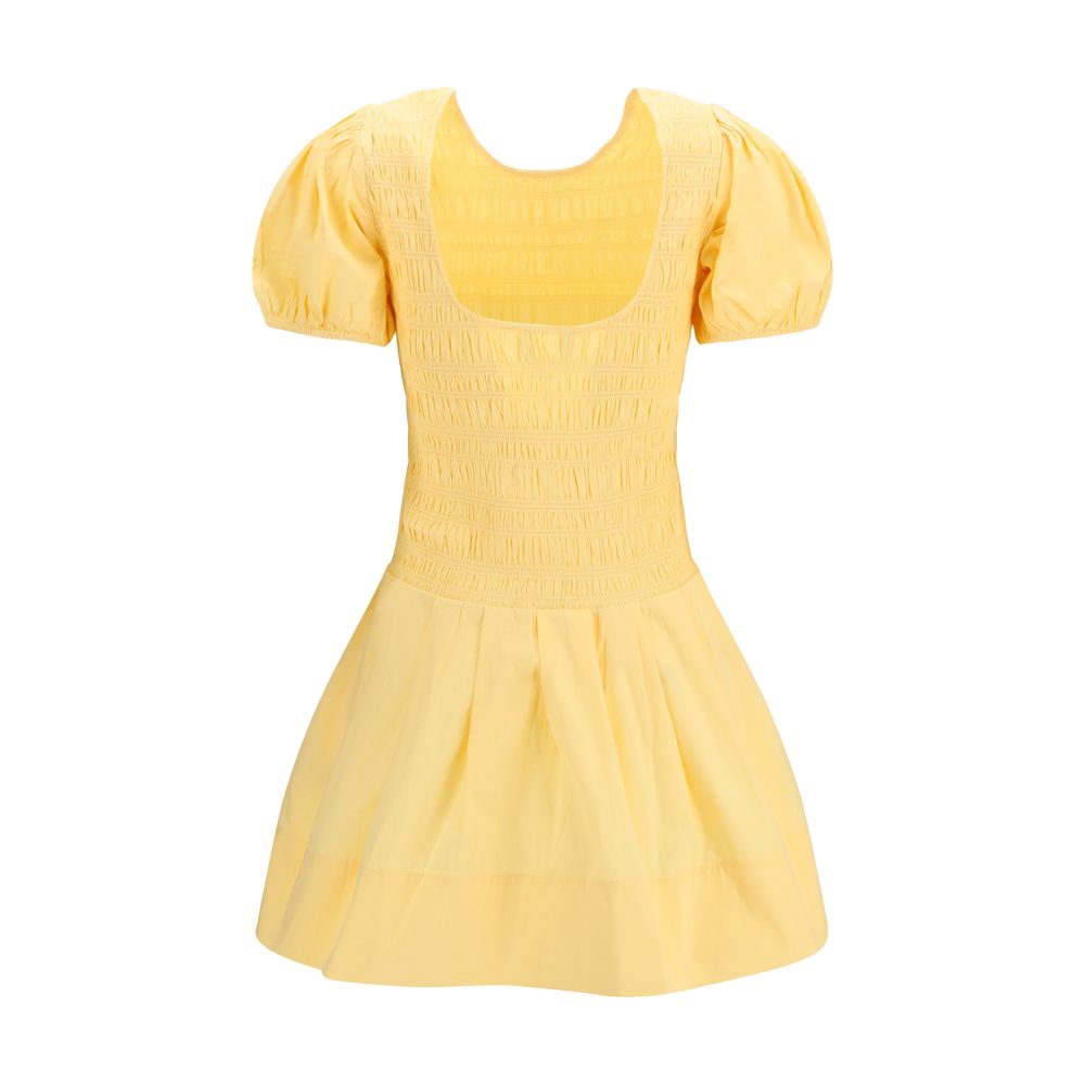 Ganni Zweifarbige Baumwoll-Freizeitkleid