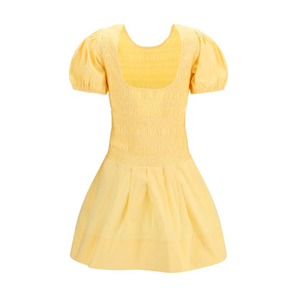 Ganni Zweifarbige Baumwoll-Freizeitkleid