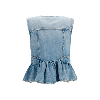 Ganni Blaue Jeansjacke aus Baumwolle