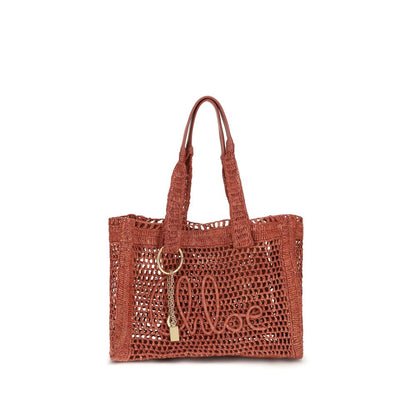 Chloé Braune Raffia-Umhängetasche