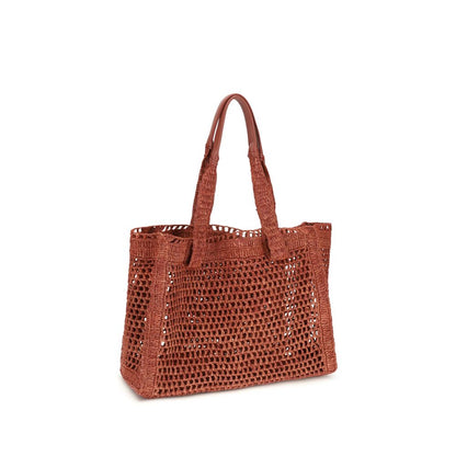 Chloé Braune Raffia-Umhängetasche
