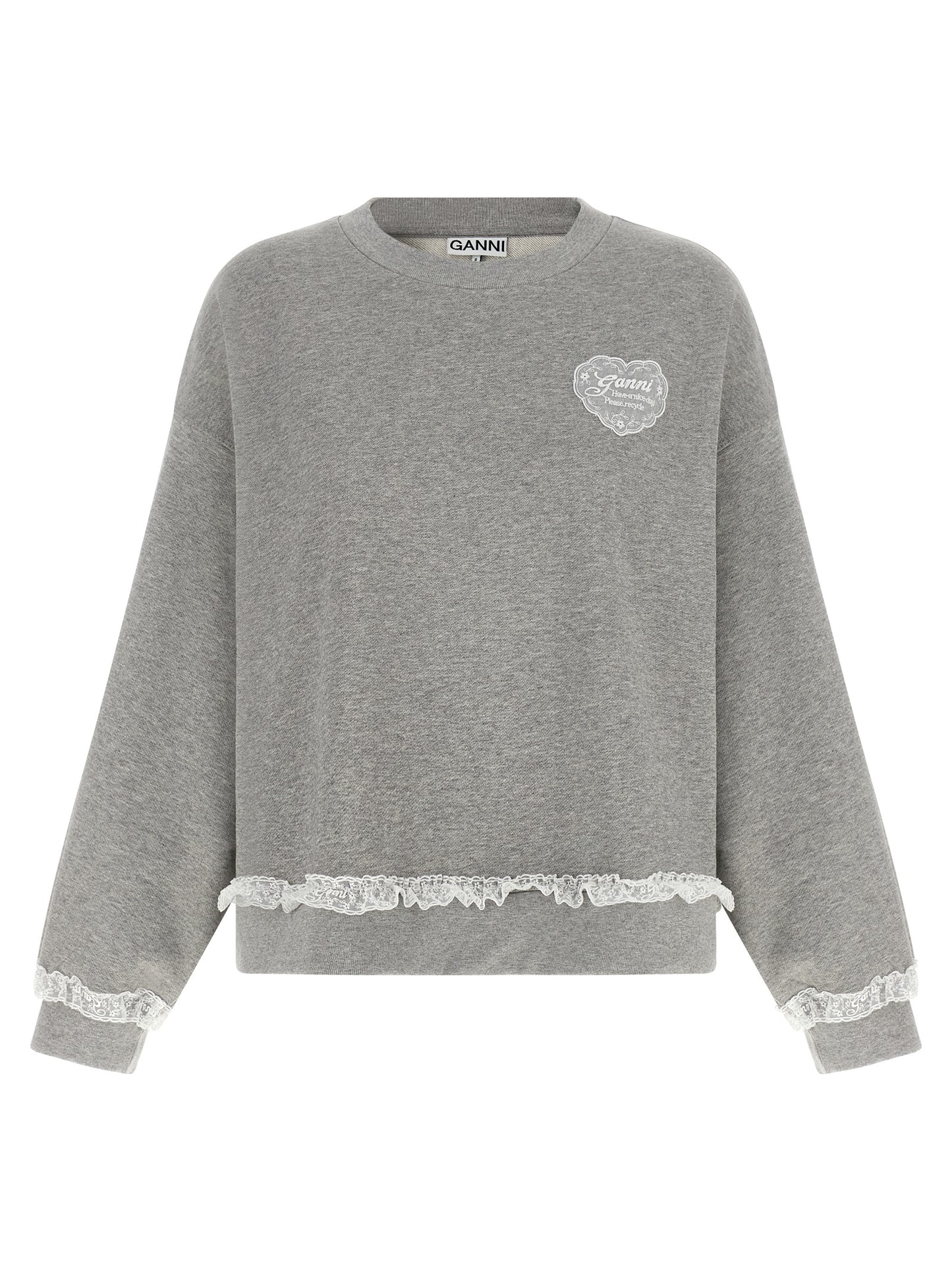 Ganni Grauer Bio-Baumwoll-Sweatshirt