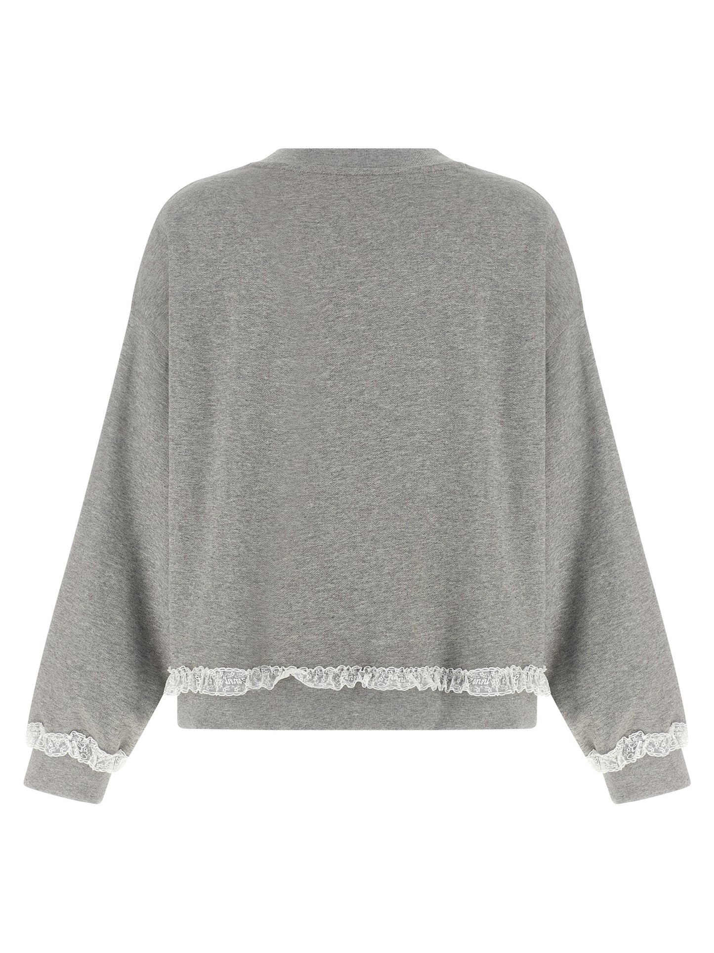 Ganni Grauer Bio-Baumwoll-Sweatshirt
