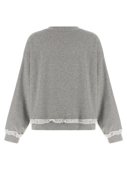 Ganni Grauer Bio-Baumwoll-Sweatshirt