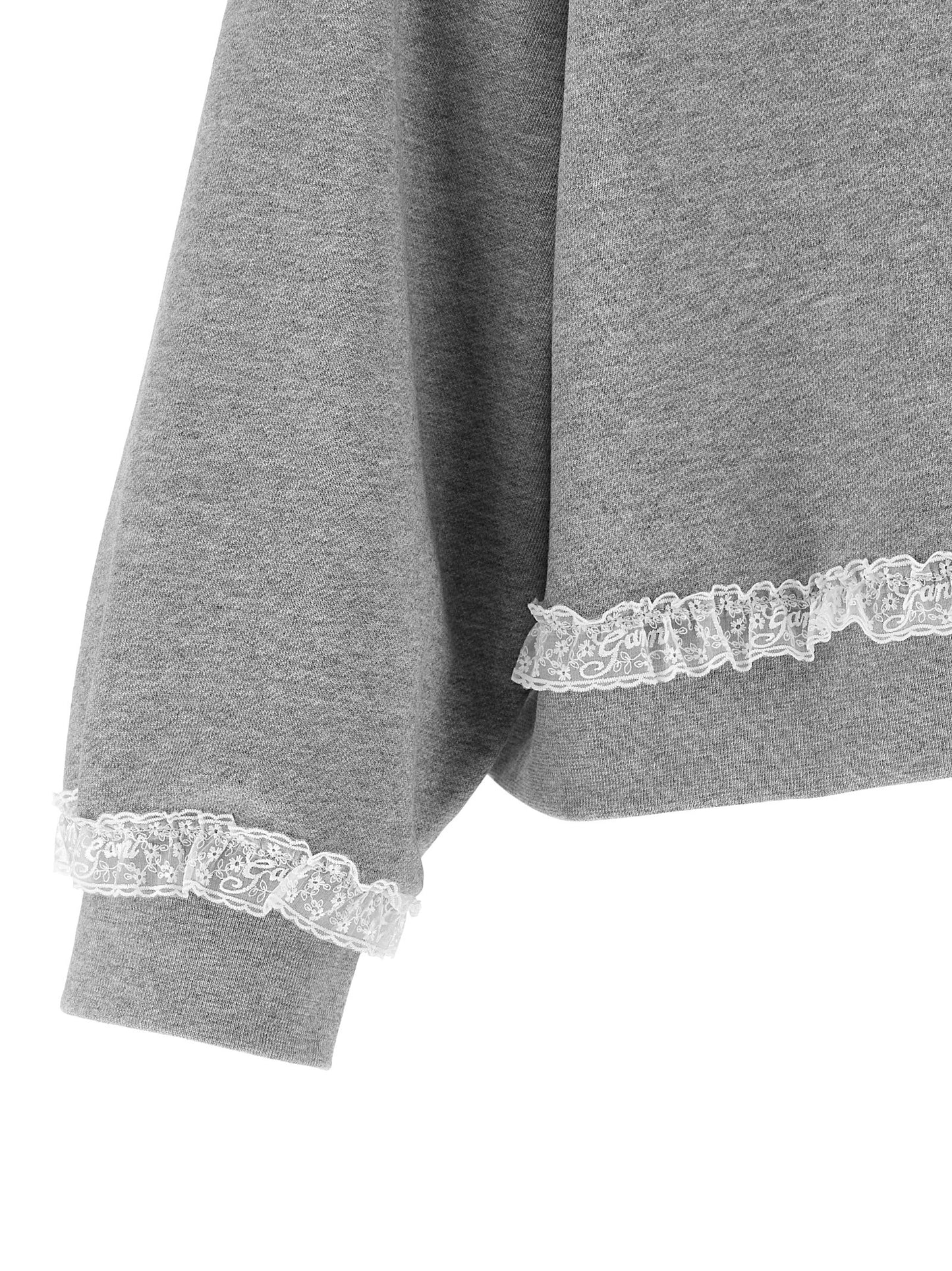 Ganni Grauer Bio-Baumwoll-Sweatshirt