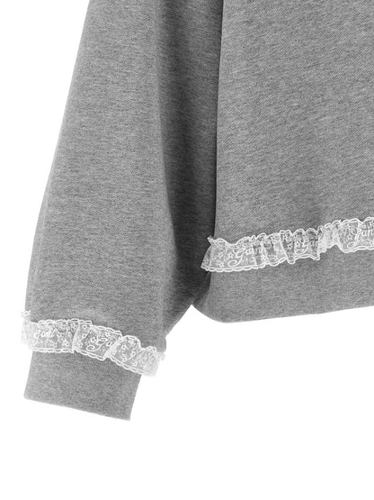 Ganni Grauer Bio-Baumwoll-Sweatshirt