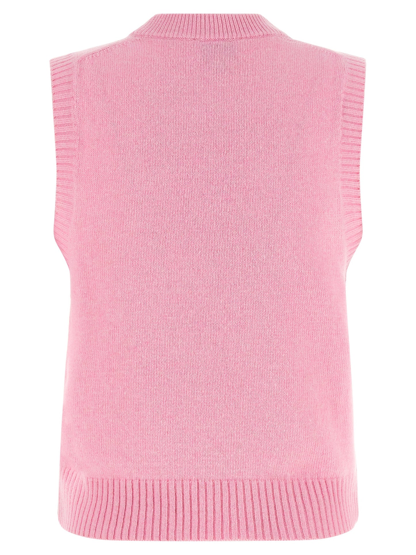 Ganni Ärmelloser Pullover aus mehrfarbiger Wolle