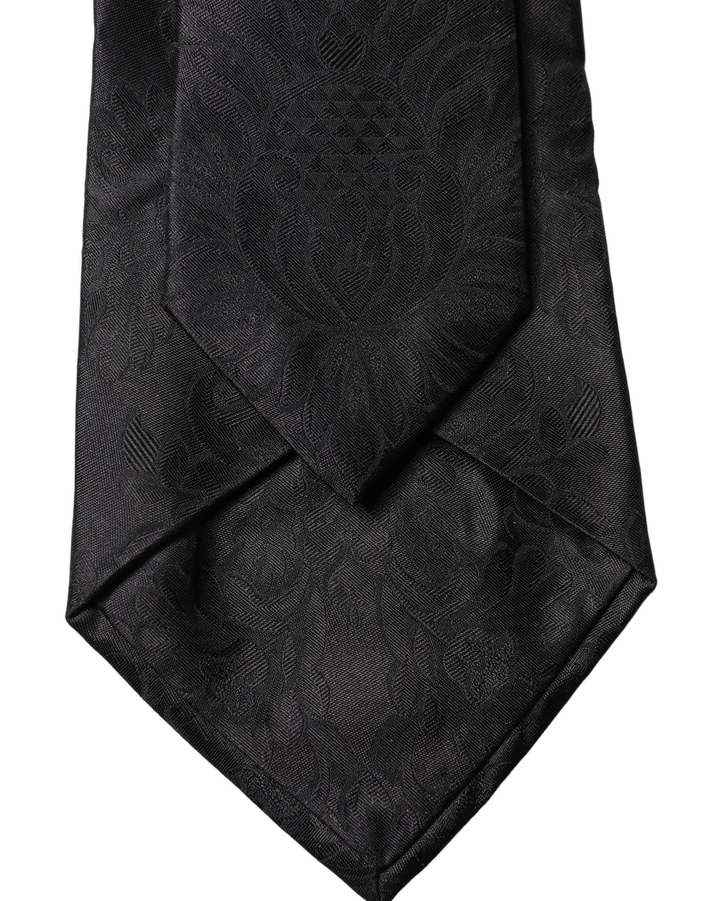 Dolce & Gabbana Schwarze Paisleymuster Seiden-Krawatte für Damen, verstellbar