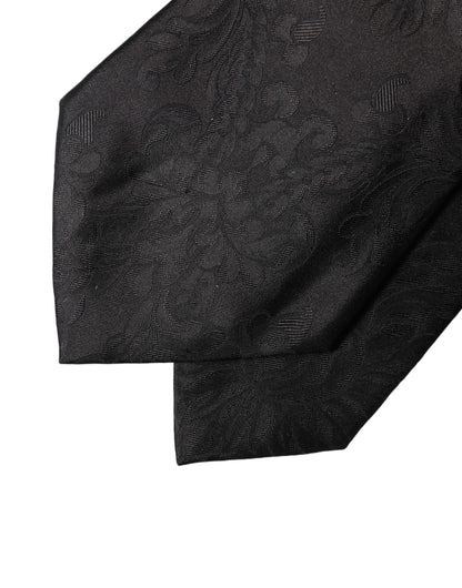 Dolce & Gabbana Schwarze Paisleymuster Seiden-Krawatte für Damen, verstellbar