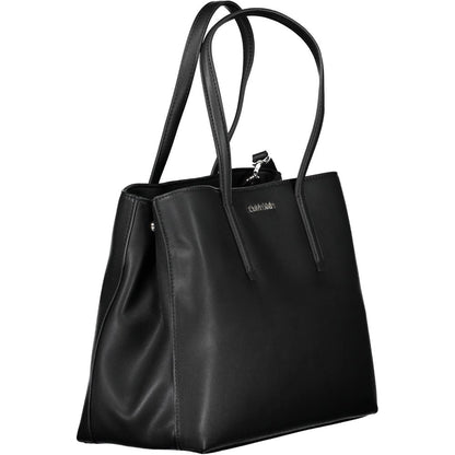 Calvin Klein Schwarze Damen-Handtasche aus Polyester