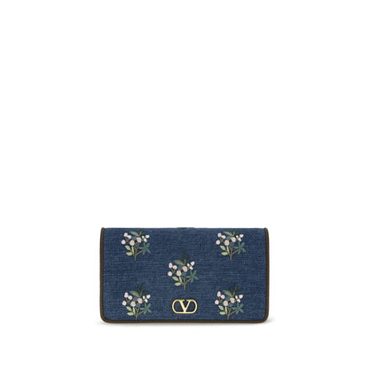 Valentino Garavani Blaue Baumwoll-Umhängetasche