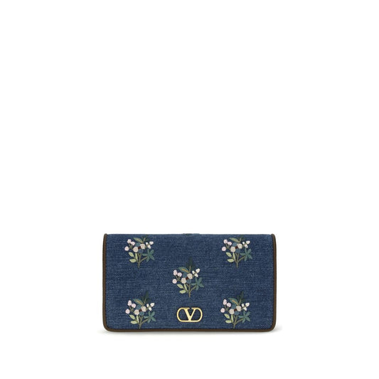 Valentino Garavani Blaue Baumwoll-Umhängetasche