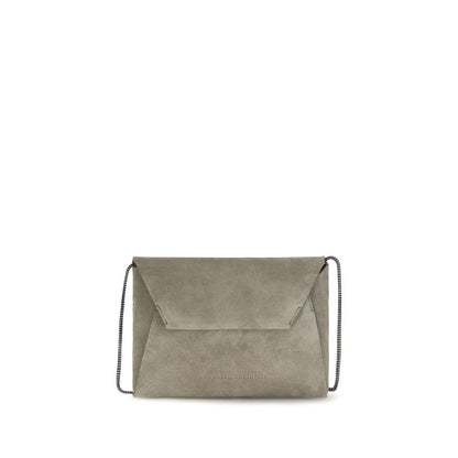Brunello Cucinelli Graue Bos Taurus Kalbsleder Schultertasche