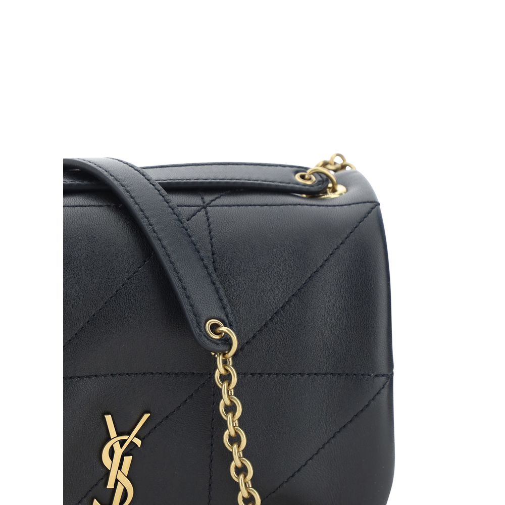 Saint Laurent Schwarze Lammleder Schultertasche Ovis Aries Aries