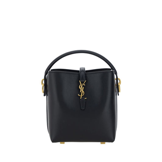 Saint Laurent Schwarze Bos Taurus Kalbsleder Schultertasche