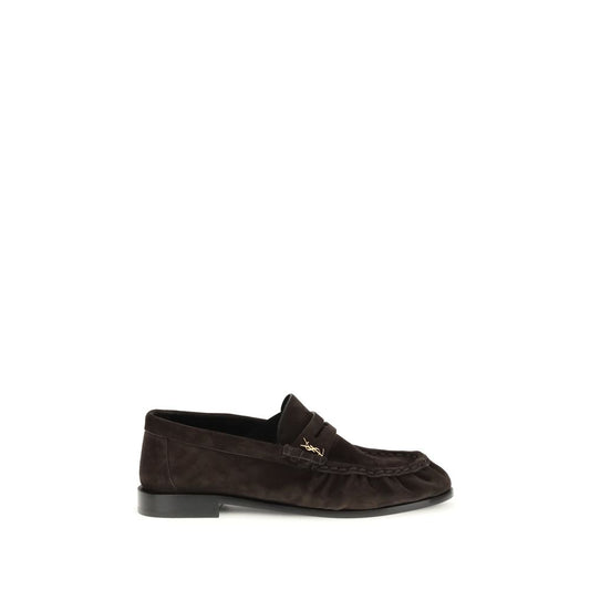 Saint Laurent Braune Kalbsleder Bos Taurus Loafer zum Hineinschlüpfen