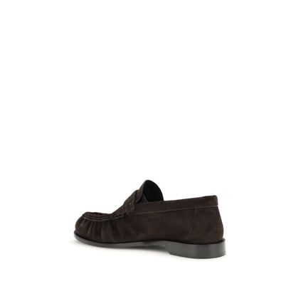Saint Laurent Braune Kalbsleder Bos Taurus Loafer zum Hineinschlüpfen