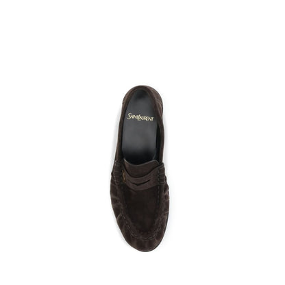 Saint Laurent Braune Kalbsleder Bos Taurus Loafer zum Hineinschlüpfen