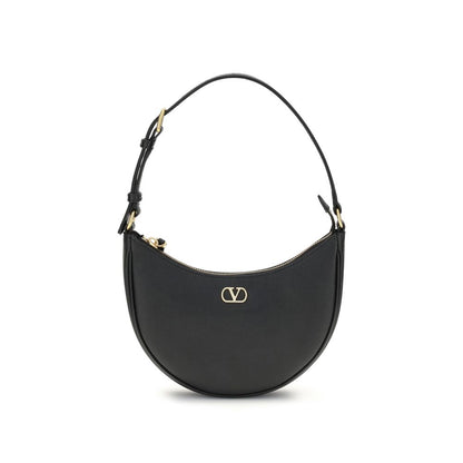 Valentino Garavani Schwarze Bos Taurus Kalbsleder Schultertasche