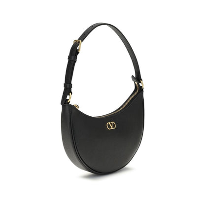 Valentino Garavani Schwarze Bos Taurus Kalbsleder Schultertasche