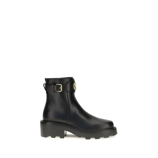 Valentino Garavani Schwarze Ankle Boots aus Kalbsleder Bos Taurus