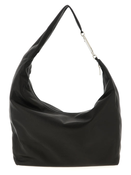 Rick Owens Schwarze Kalbsleder-Schultertasche