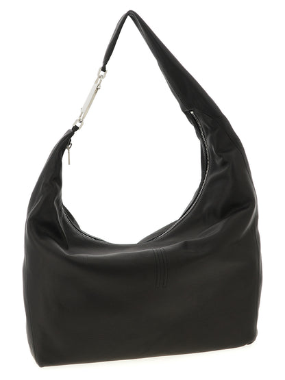 Rick Owens Schwarze Kalbsleder-Schultertasche