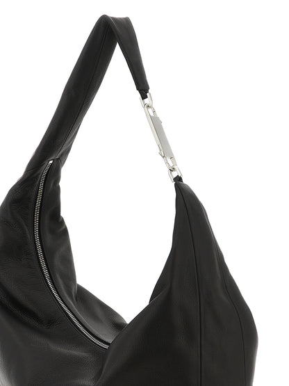 Rick Owens Schwarze Kalbsleder-Schultertasche