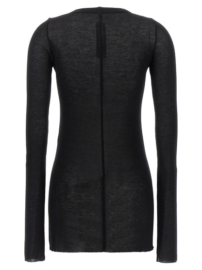Rick Owens Schwarzes Langarmshirt aus Viskose